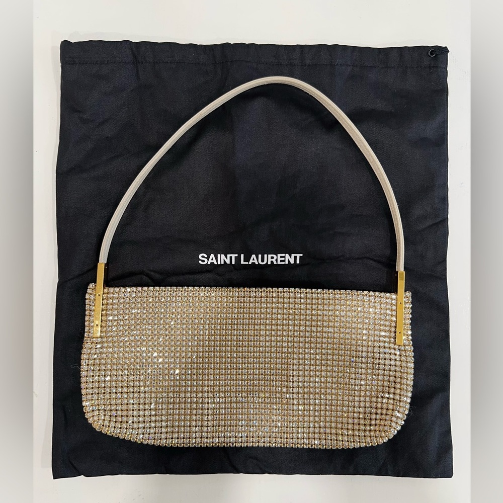 Saint Laurent Suzanne crystal-embellished satin shoulder bag - Picture 5 of 14